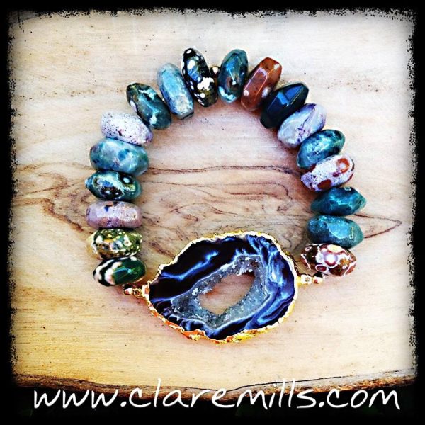Agate Slice on African Jasper
