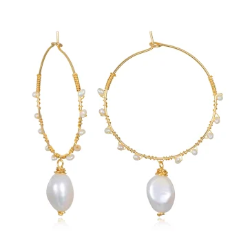 Baroque Pearl Wrapped Hoops