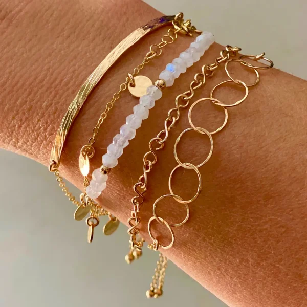 14k Gold Filled Adjustable Bar Bracelet - Image 2