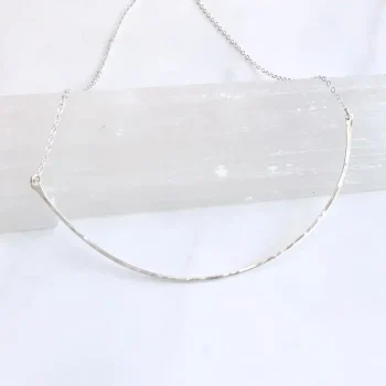 Sterling Silver Curved Bar Necklace