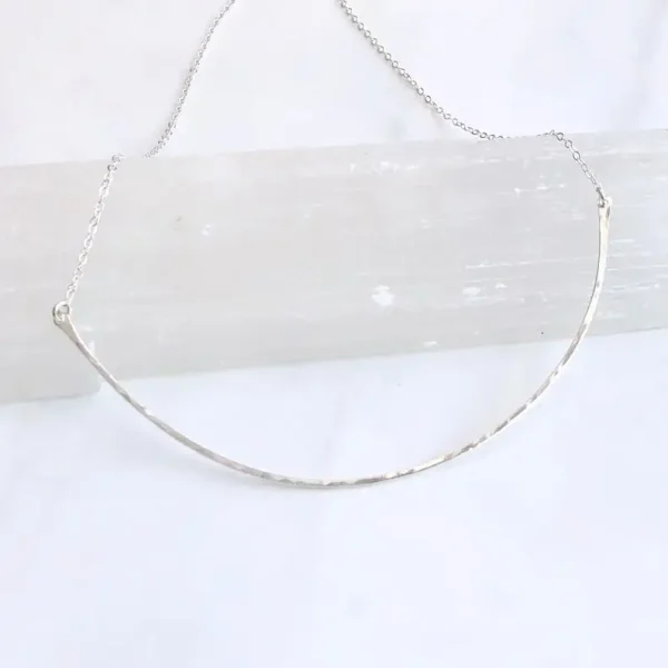 Sterling Silver Curved Bar Necklace