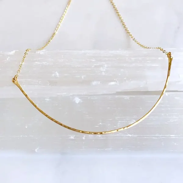 14k Gold Filled Curved Bar Necklace - Image 2