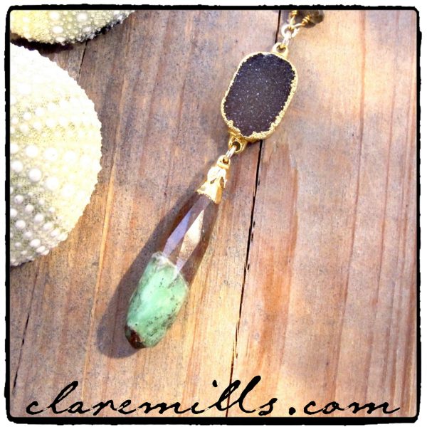 Druzy & Chrysoprase Necklace - Image 2