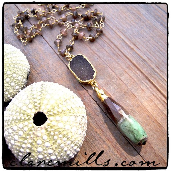 Druzy & Chrysoprase Necklace