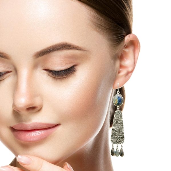 Labradorite & Sterling Silver Earrings - Image 2