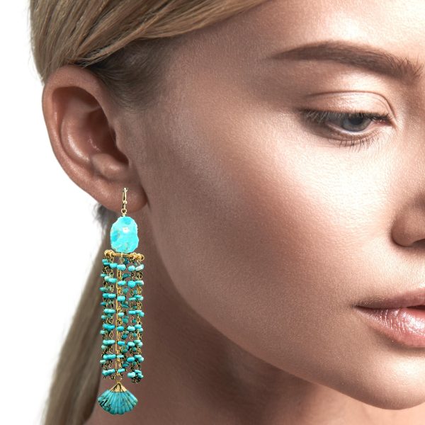 Turquoise Chandelier Earrings - Image 2