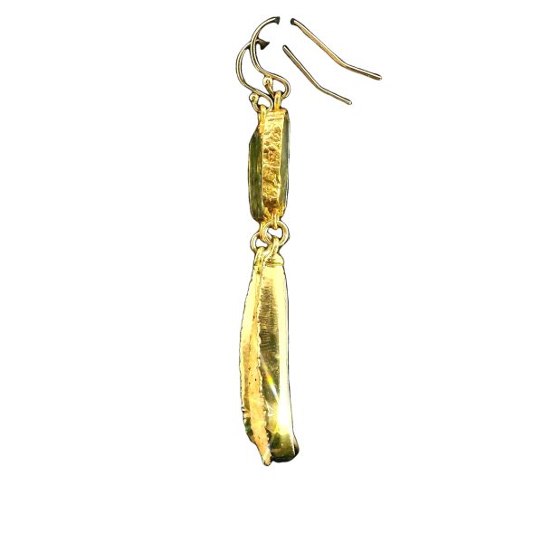 Labradorite and Druzy Earrings with Gold Filled Setting - Image 4