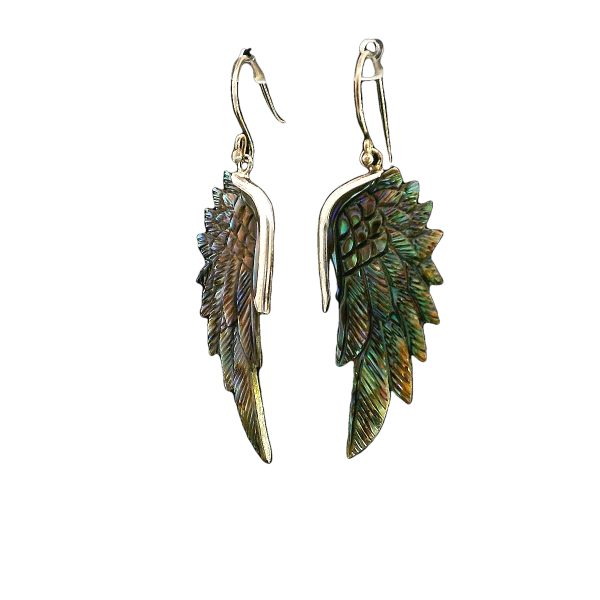 Carved Abalone Shell Wings - Image 2