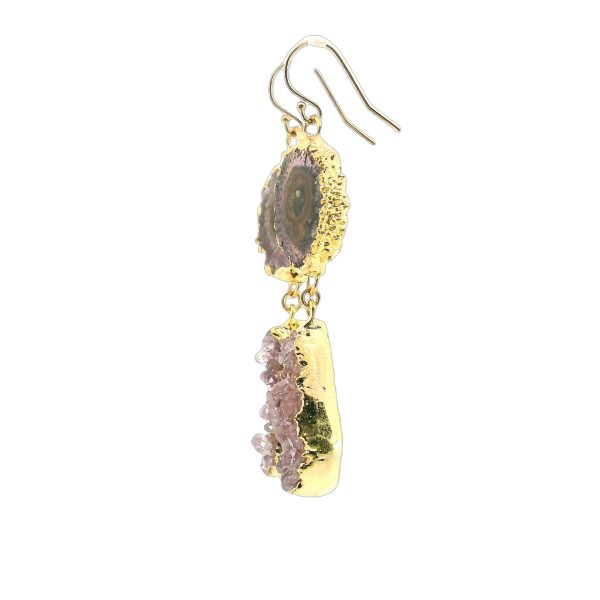 Stalactite and Druzy Quartz Earrings in Gold Filled Setting - Image 5