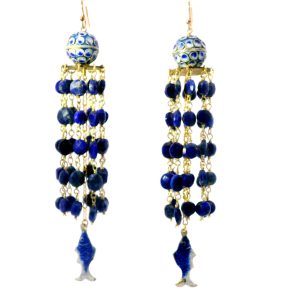 Moonlit Lapis Chandelier Earrings