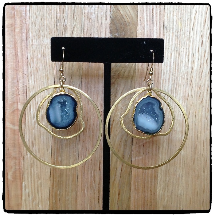 Blue Geode Hoops - Image 4