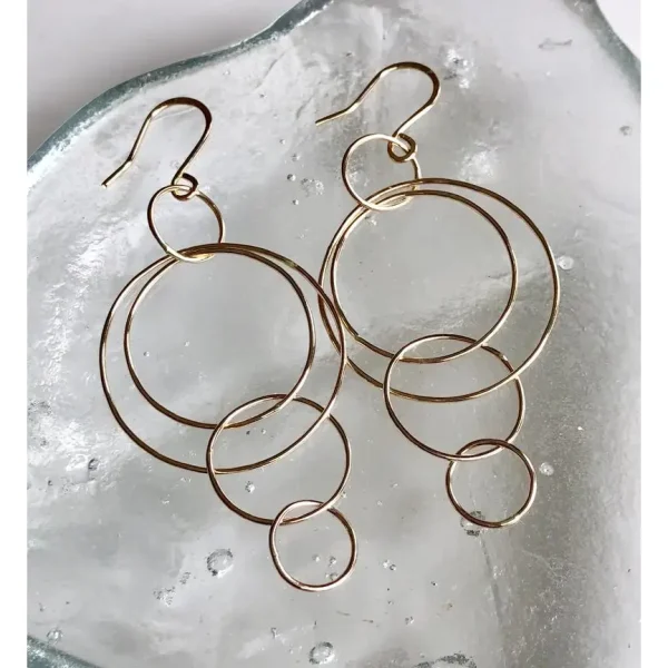 Statement Circle Earrings Gold Filled - Image 2