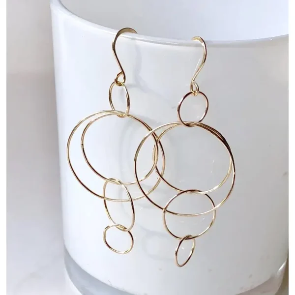 Statement Circle Earrings Gold Filled