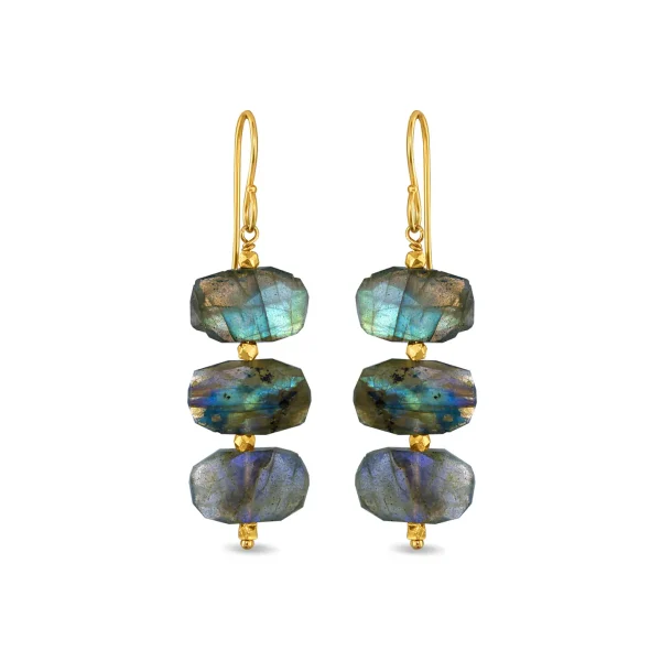 Triple Drop Labradorite Dangles
