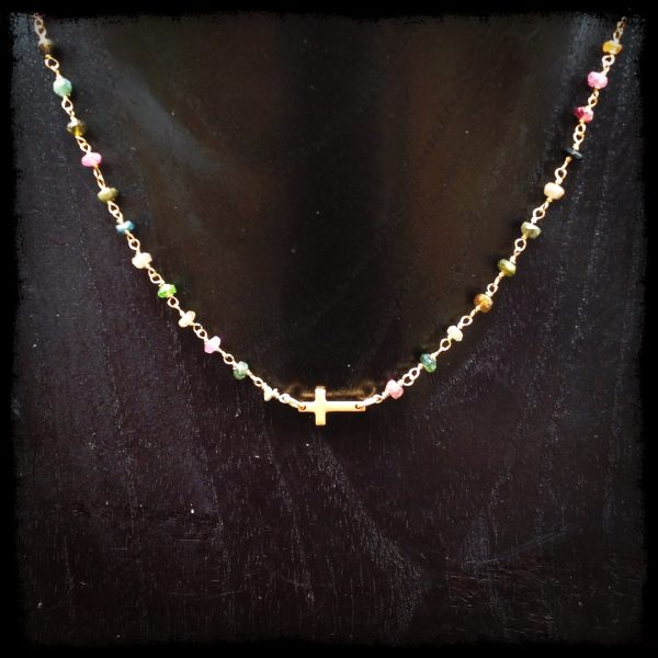 Baby Sideways Cross on Tourmaline - Image 3