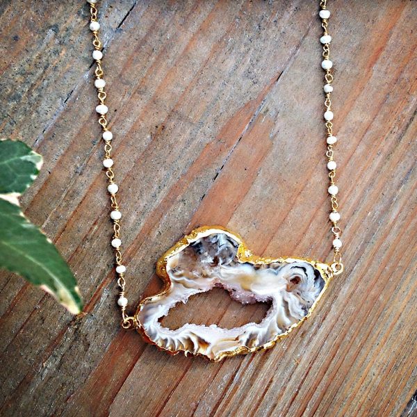 Alyssa Agate Slice Necklace