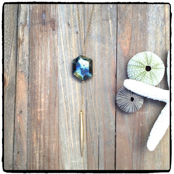 Nila Labradorite "Y" Spike Necklace - Image 2