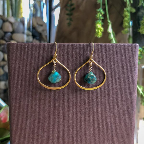 Small Teardrop Gemstone Earrings - Image 6