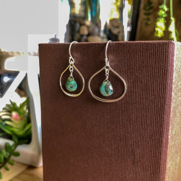 Small Teardrop Gemstone Earrings - Image 7