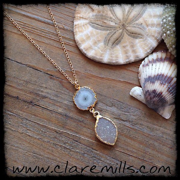 Stalactite & Druzy Dangle Necklace