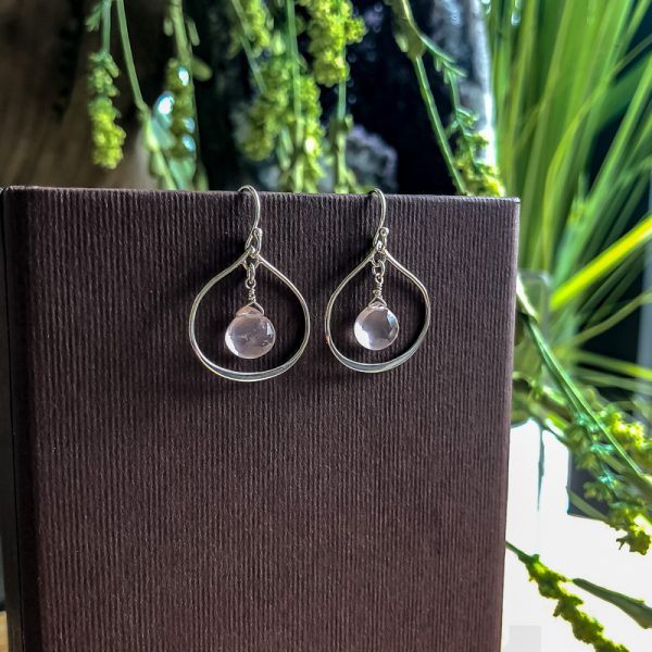 Small Teardrop Gemstone Earrings - Image 5