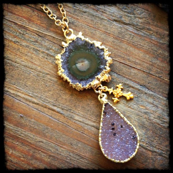 Stalactite & Druzy Dangle Necklace *Reserved for Patti Parker*