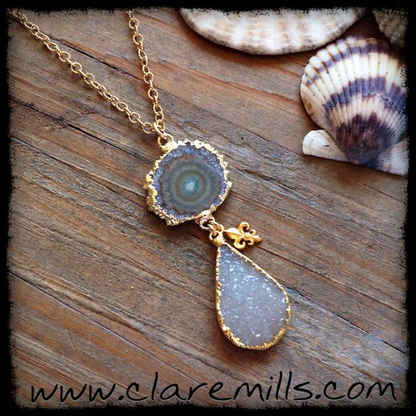 Stalactite & Druzy Dangle Necklace