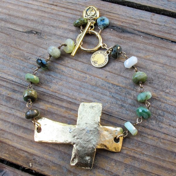 Cross Bracelet on Peruvian Opal - Image 2