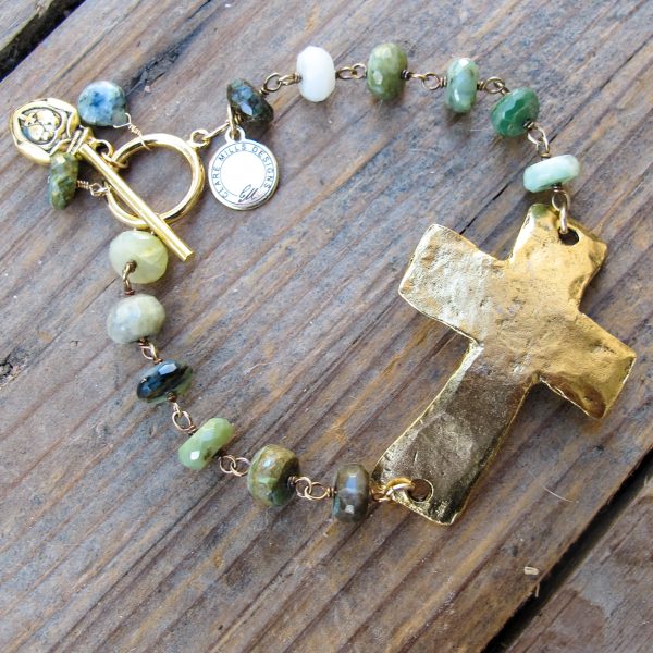 Cross Bracelet on Peruvian Opal - Image 3