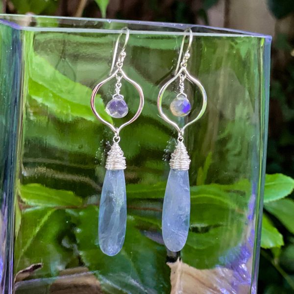 Labradorite & Aquamarine Earrings in Sterling Silver - Image 2