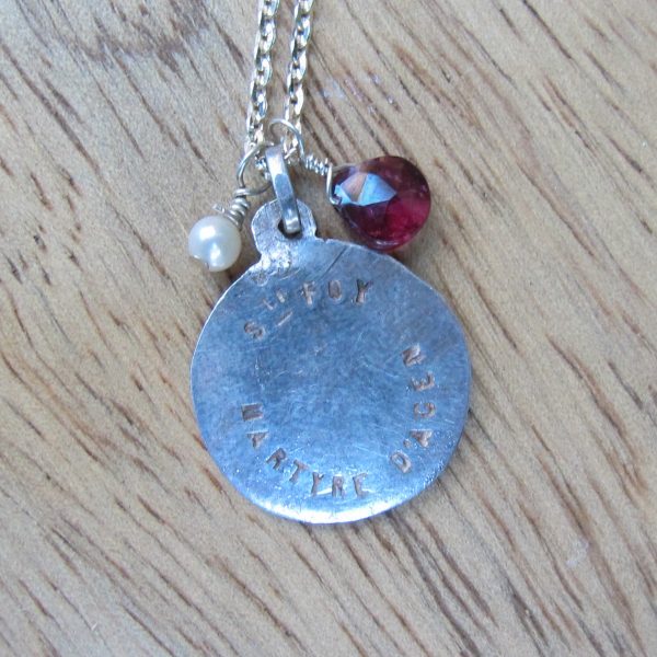 Notre Dame De Foy Antique Religious Medal with Pearl & Garnet - Image 3