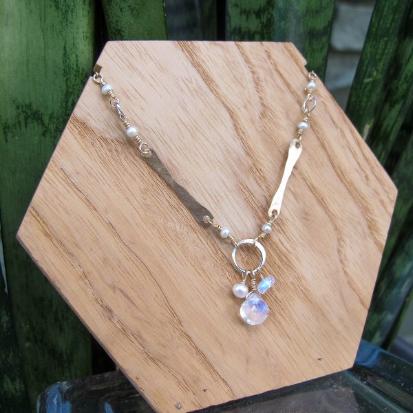 Sticks & Stones Moonstone & Pearl Artisan Necklace - Image 2