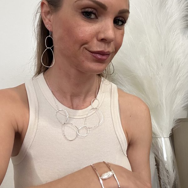 Sterling Silver Organic Pearl Cuff - Image 3