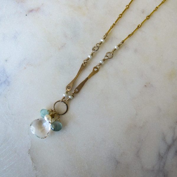 Sticks & Stones Quartz, Sapphire, Amazonite & Pearl Necklace - Image 2