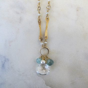 Sticks & Stones Quartz, Sapphire, Amazonite & Pearl Necklace