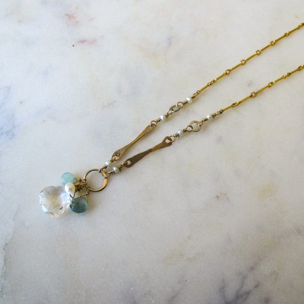Sticks & Stones Quartz, Sapphire, Amazonite & Pearl Necklace - Image 4