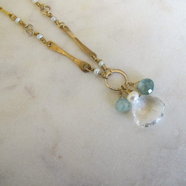 Sticks & Stones Quartz, Sapphire, Amazonite & Pearl Necklace - Image 3