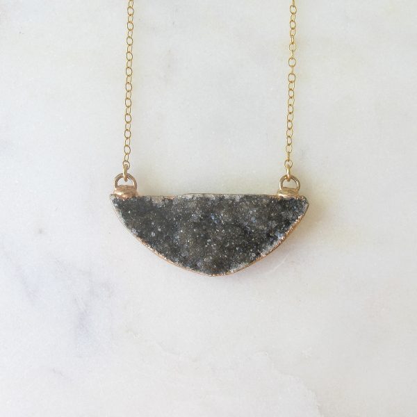 Brown Druzy Smile Necklace - Image 2