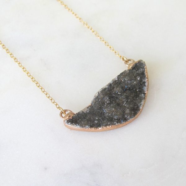 Brown Druzy Smile Necklace - Image 4