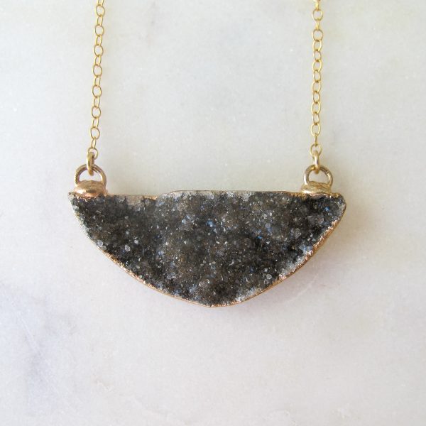 Brown Druzy Smile Necklace