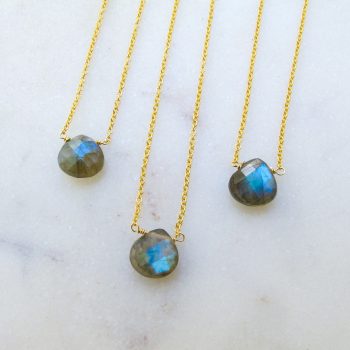 AAA Luna Labradorite Teardrop Necklace