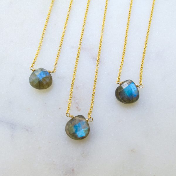 AAA Luna Labradorite Teardrop Necklace