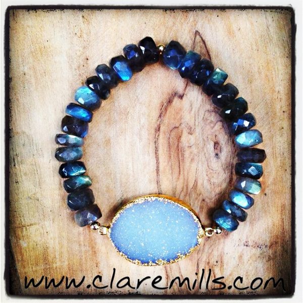 Druzy and Labradorite Bracelet