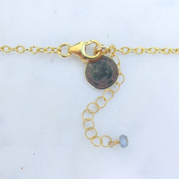 Marin Labradorite Bar Necklace on Gold Filled Chain - Image 4