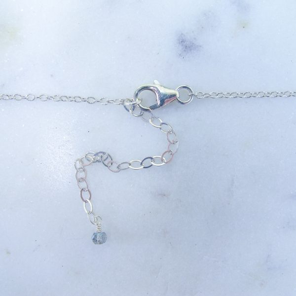 Marin Labradorite Bar Necklace on Sterling Silver Chain - Image 2