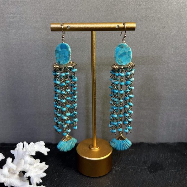 Turquoise Chandelier Earrings - Image 4