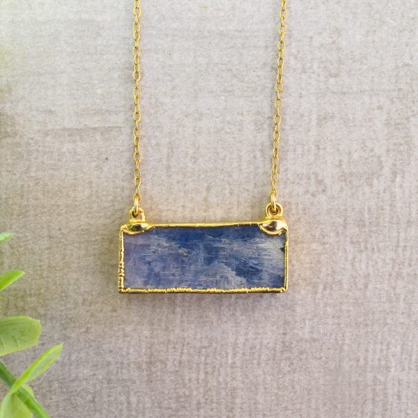 Blue Kyanite Bar Necklace - Image 2