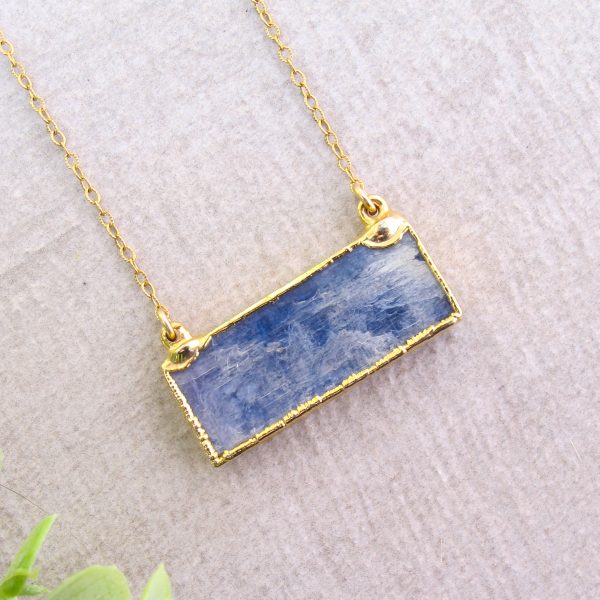 Blue Kyanite Bar Necklace