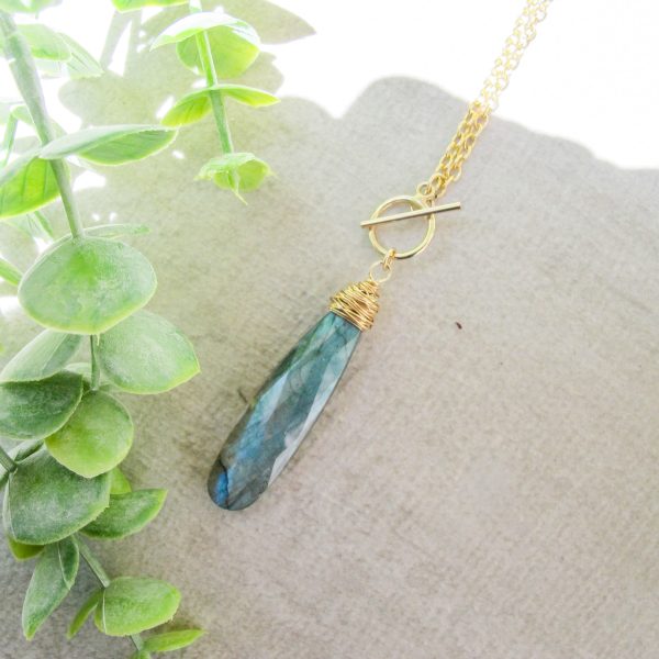 Layla Labradorite Teardrop on Gold Filled Chain - Image 4