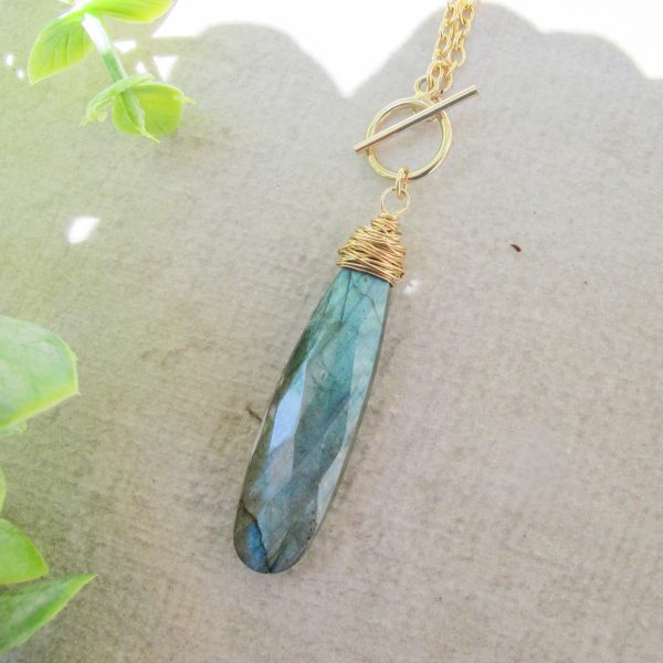 Layla Labradorite Teardrop on Gold Filled Chain - Image 6